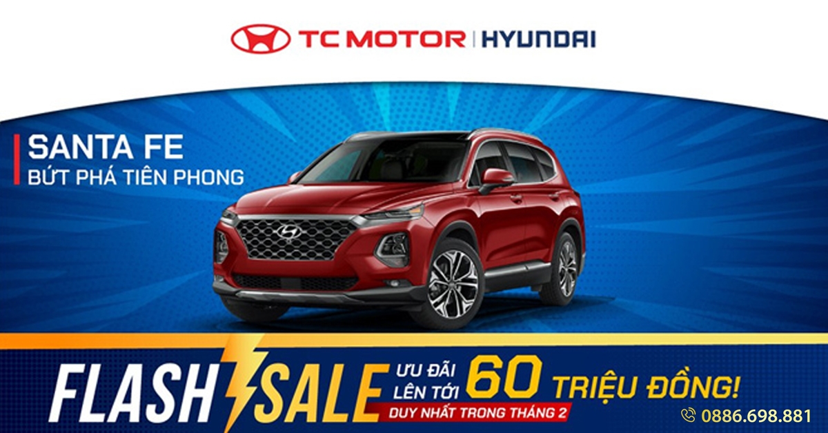 Hyundai SantaFe ưu đãi cực khủng lên tới 60 triệu đồng